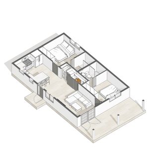 Two Bedroom, Two Bathroom Accessory Dwelling unit for shared living